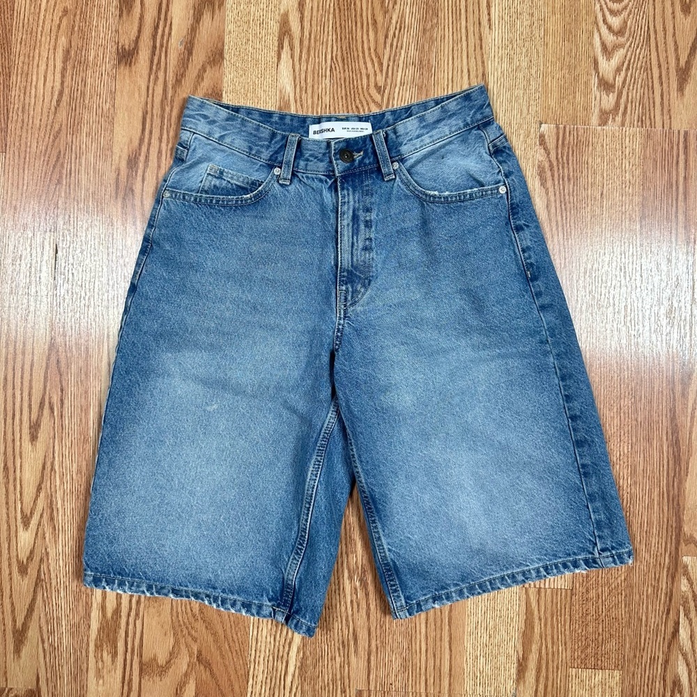 Bershka Blue Wash Baggy Jorts